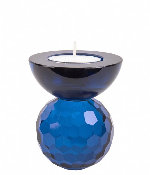 Present Time Świecznik Candle holder Crystal Art small Bowl Blue (PT3642BL)