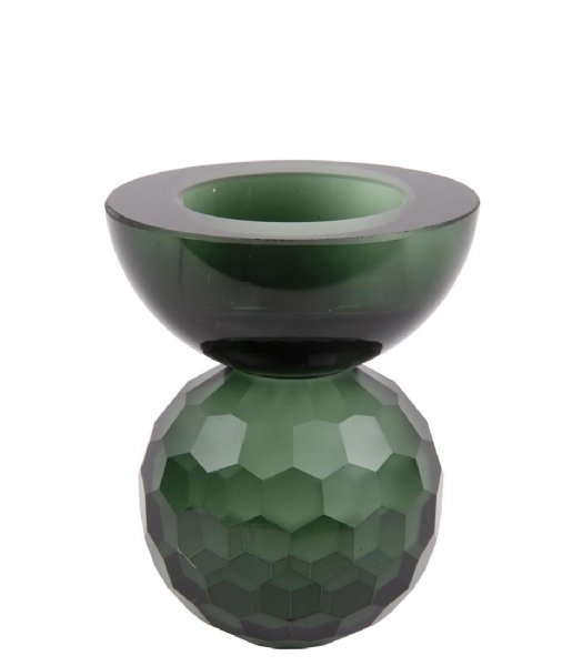 Present Time Świecznik Candle holder Crystal Art small Bowl Green (PT3642GR)