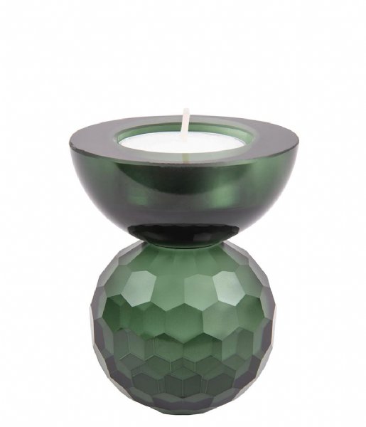Present Time Świecznik Candle holder Crystal Art small Bowl Green (PT3642GR)