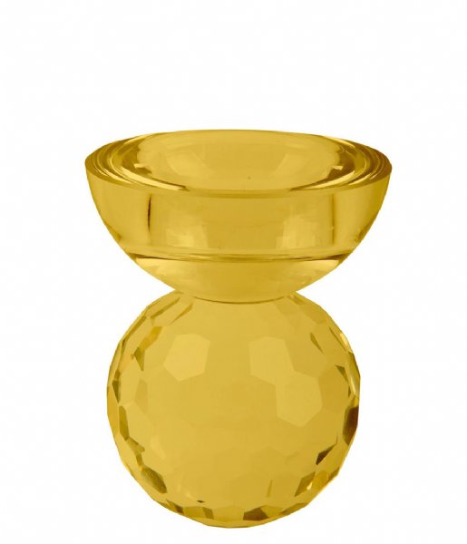 Present Time Świecznik Candle holder Crystal Art small Bowl Yellow (PT3642YE)
