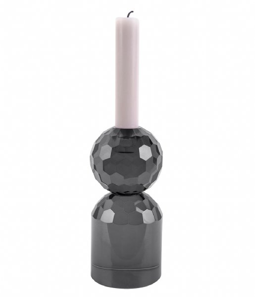 Present Time Świecznik Candle holder Crystal Art large Ball Black (PT3643BK)