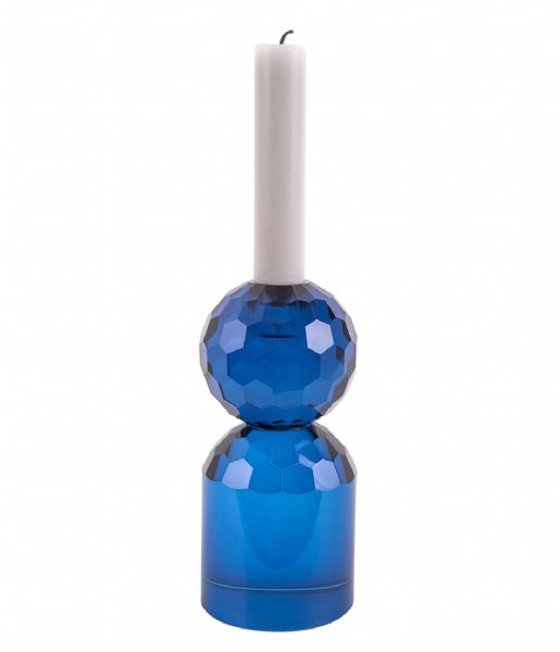 Present Time Świecznik Candle holder Crystal Art large Ball Blue (PT3643BL)