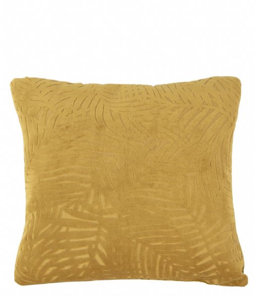 Present Time Poduszkę dekoracyjne Cushion Palm Leaves Velvet Mustard Yellow (PT3666)