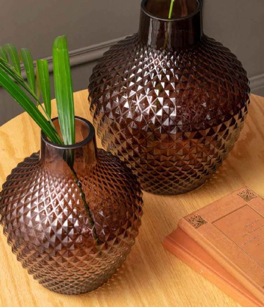 Present Time  Vase Delight glass Cholocate Brown (PT3691BR)