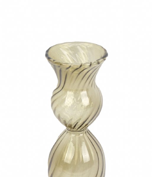 Present Time Świecznik Candle holder Swirl glass Moss Green (PT3729MG)