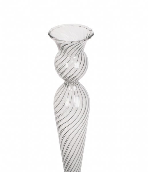Present Time Świecznik Candle holder Swirl glass large Clear (PT3730CL)