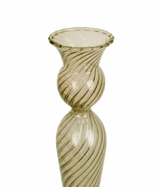 Present Time Świecznik Candle holder Swirl glass large Moss Green (PT3730MG)