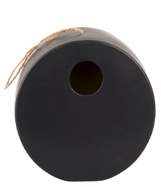 Present Time  Birdhouse round ceramic Black (PT3880BK)