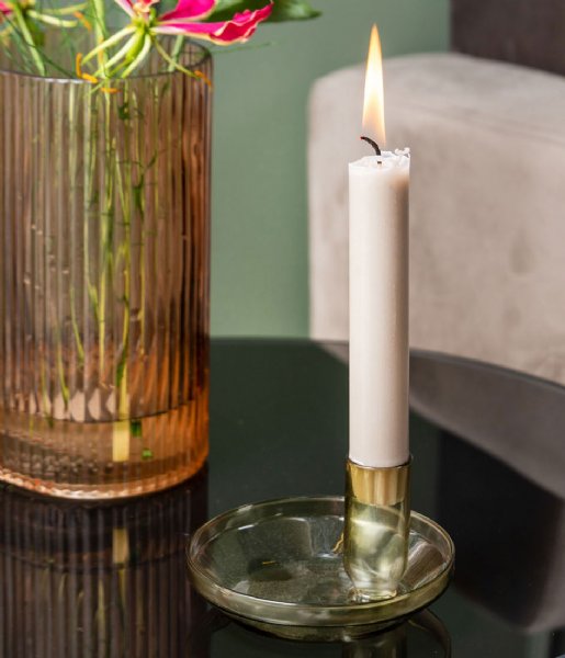 Present Time Świecznik Candle holder Tub glass Moss Green (PT3724MG)