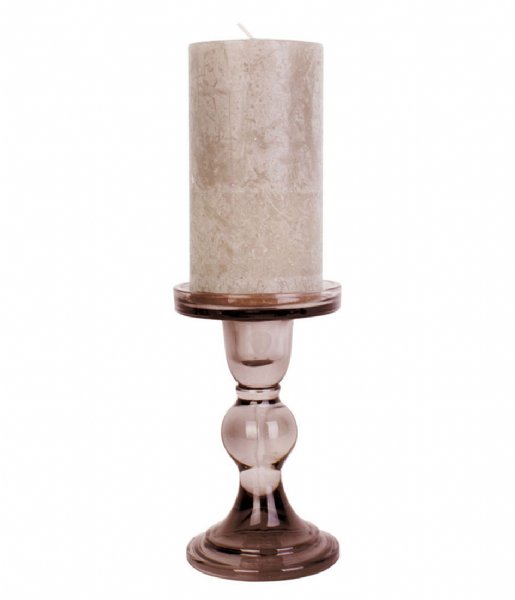 Present Time Świecznik Candle holder Glass Art glass larg Cholocate Brown (PT3733BR)