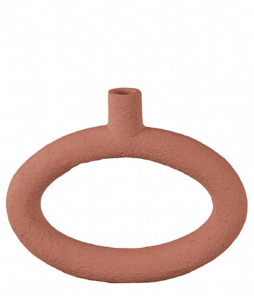 Present Time  Vase Ring oval wide polyresin Terracotta Orange (PT3746OR)