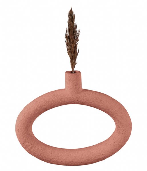 Present Time  Vase Ring oval wide polyresin Terracotta Orange (PT3746OR)