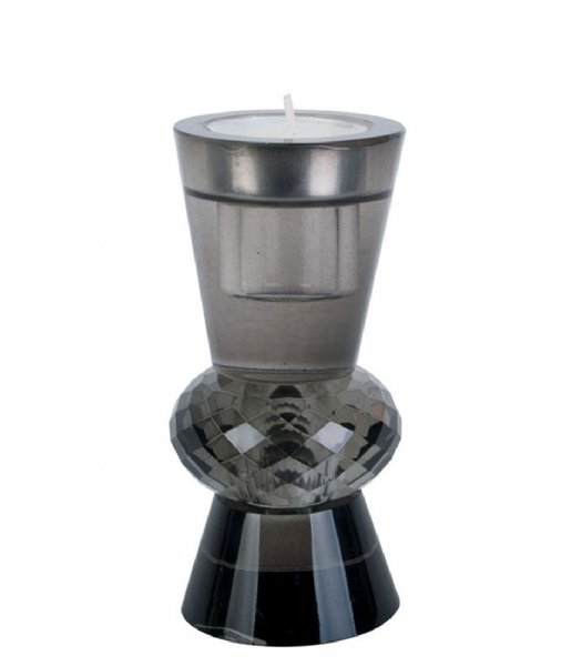 Present Time Świecznik Candle holder Crystal Art duo cone Black (PT3758BK)