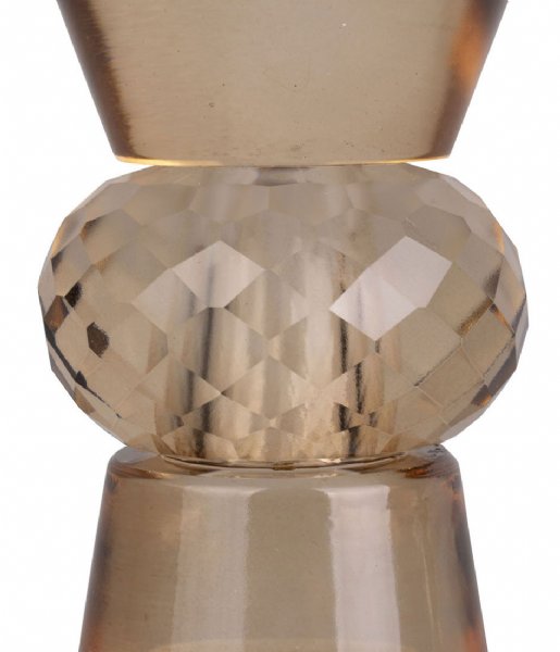 Present Time Świecznik Candle holder Crystal Art duo cone Sand Brown (PT3758SB)