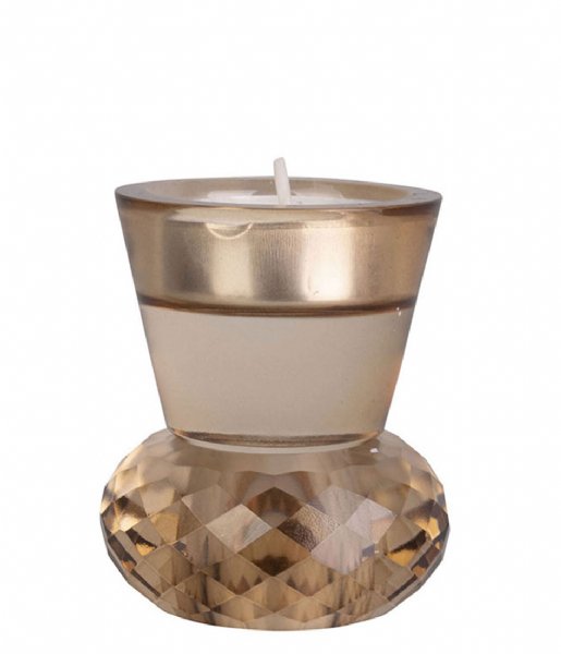 Present Time Świecznik Candle holder Crystal Art duo small Sand Brown (PT3759SB)