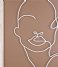 Present Time  Wall art Line Drawing large Chocolate Brown (PT3764)