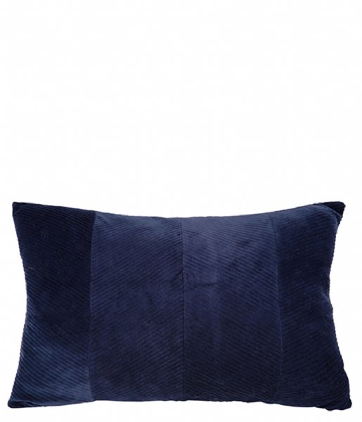 Present Time Poduszkę dekoracyjne Cushion Ribbed Velvet Dark Blue (PT3669)