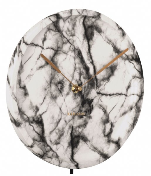 Karlsson  Wall clock Pendule Longue marble print White (KA5860WH)