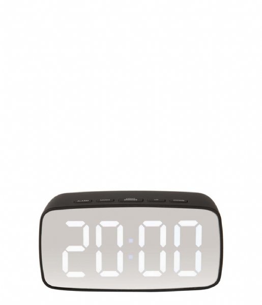 Karlsson  Alarm clock Silver Mirror LED oval Black (KA5876BK)