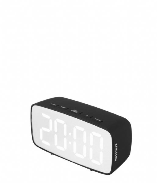 Karlsson  Alarm clock Silver Mirror LED oval Black (KA5876BK)
