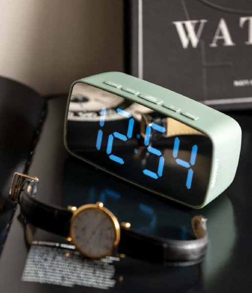 Karlsson  Alarm clock Silver Mirror LED oval Jungle Green (KA5876GR)