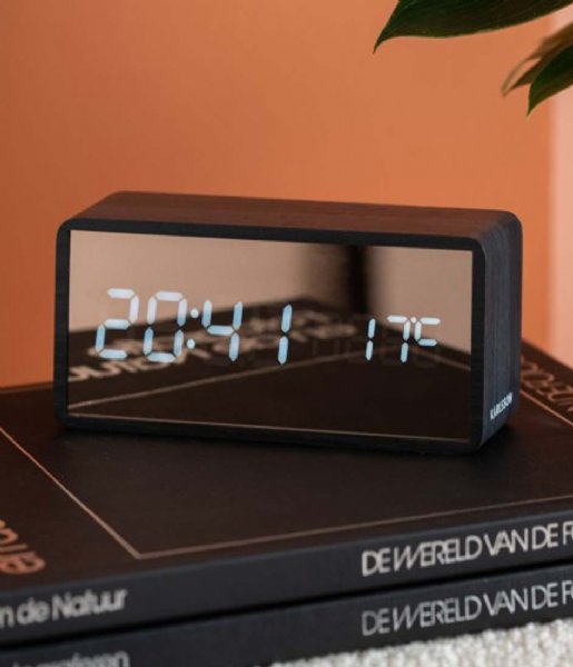 Karlsson  Alarm clock Copper Mirror LED veneer Black wood (KA5878BK)