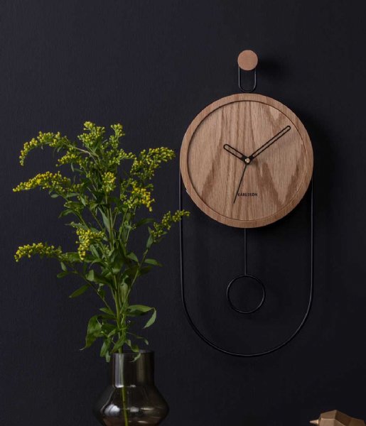 Karlsson  Wall Clock Swing Pendulum Light Wood Veneer Light Wood Veneer (KA5892WD)