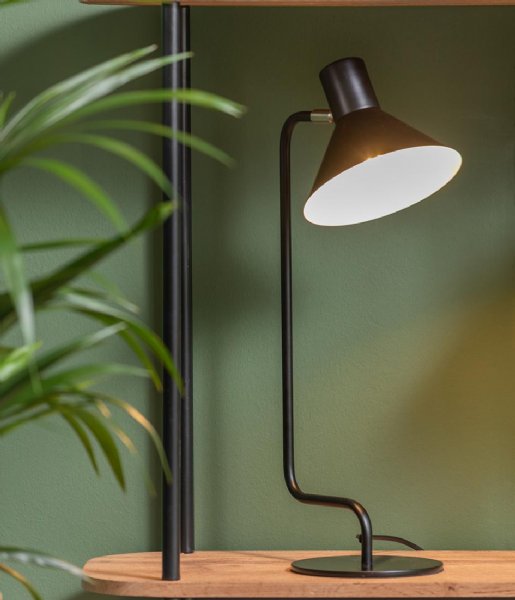 Leitmotiv Lampa stołowa Table Lamp Office Curved Metal Black (LM2060BK)