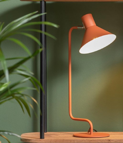 Leitmotiv Lampa stołowa Table Lamp Office Curved Metal Burned Orange (LM2060OR)