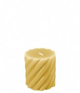 Present Time Pillar candle Swirl small Vanilla Yellow (PT3795YE)