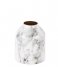 Present Time  Vase Marble Look straight iron extra small White (PT3817WH)