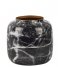 Present Time  Vase Marble Look sphere iron large Black (PT3822BK)