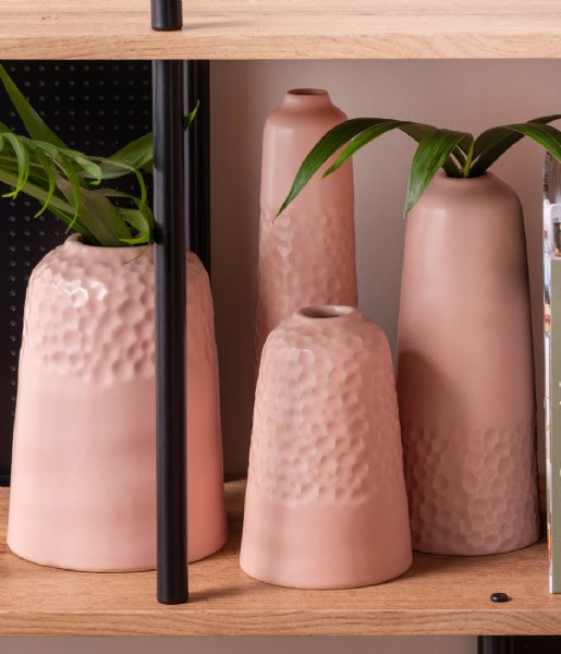 Present Time  Vase Carve Wide ceramic matt Soft Pink (PT3825LP)