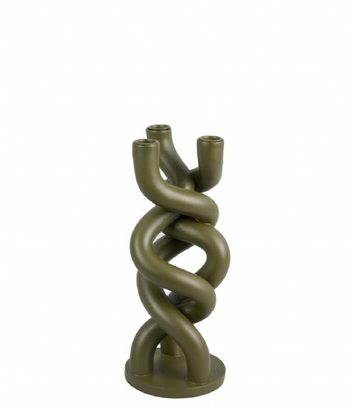 Present Time  Candle holder Twisted ceramic Moss Green (PT3883MG)