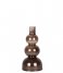Present TimeCandle holder Layered Circles glass Chocolate Brown (PT3892DB)