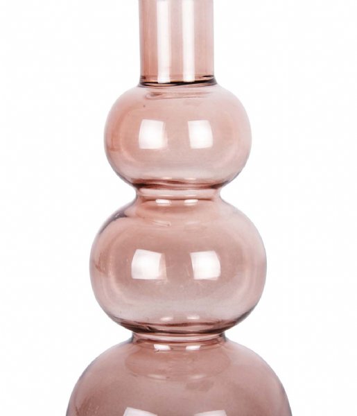 Present Time  Candle holder Layered Circles glass Faded Pink (PT3892PI)