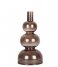 Present Time  Candle holder Layered Circles large glass Chocolate Brown (PT3893DB)