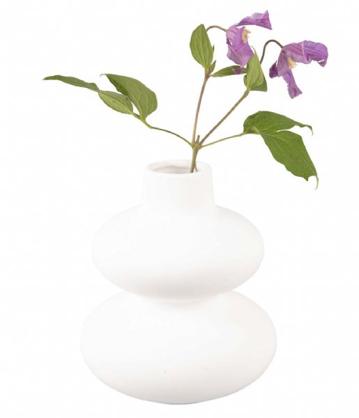 Present Time  Vase Eminent Circles small matt White (PT3894WH)