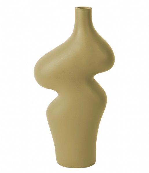 Present Time  Vase Organic Curves Large Polyresin Latte Brown (PT3910LB)