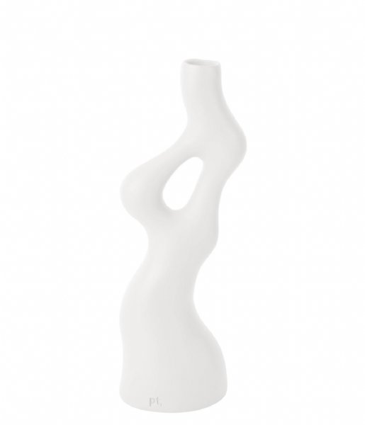 Present Time  Vase Organic Swirls Polyresin White (PT3912WH)