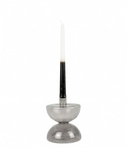 Present Time Świecznik Candle Holder Diabolo Large Glass Black (PT3927BK)
