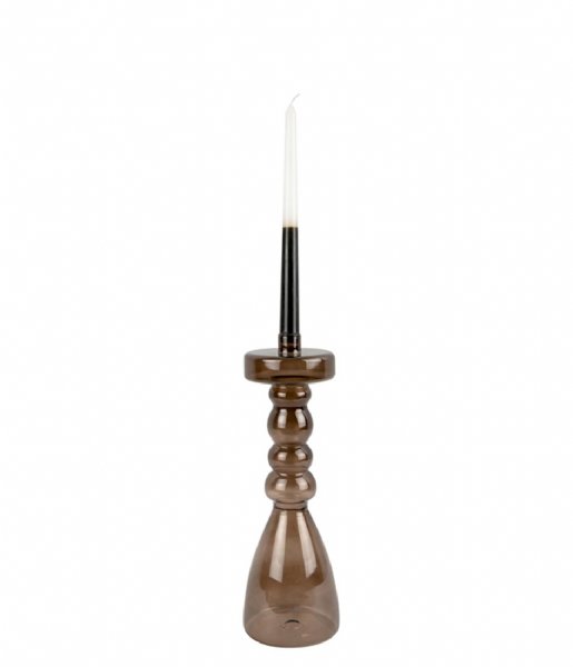 Present Time Świecznik Candle Holder Pawn Glass Large Chocolate Brown (PT3928BR)