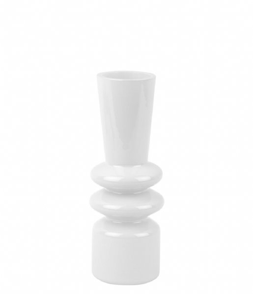 Present Time  Vase Sparkle Glass Small White (PT3930WH)