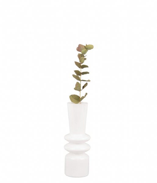 Present Time  Vase Sparkle Glass Small White (PT3930WH)