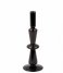 Present TimeCandle Holder Sparkle Tall Glass Black (PT3934BK)