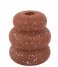 Present Time Świecznik Candle Holder Speckled Rings Ceremic Clay Brown (PT3941DB)