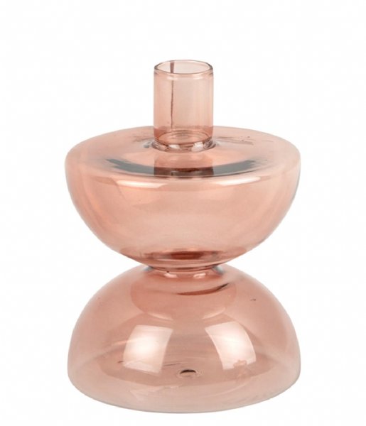 Present Time Świecznik Candle Holder Diabolo Glass Faded Pink (PT3926PI)
