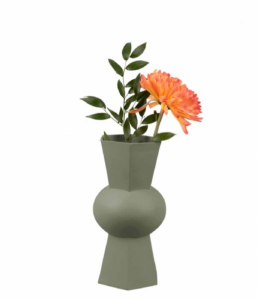 Present Time  Vase Geo Count Polyresin Jungle Green (PT3947GR)