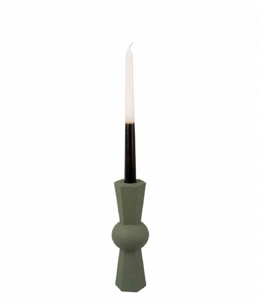 Present Time Świecznik Candle Holder Geo Count Polyresin Jungle Green (PT3951GR)