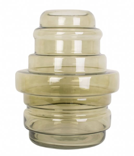 Present Time  Vase Distinct glass large Moss Green (PT3723MG)